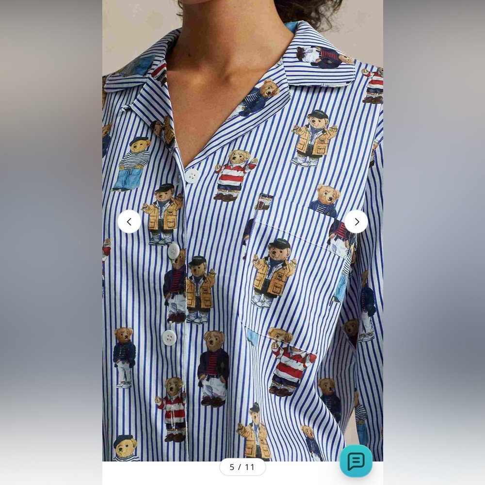 Polo Ralph Lauren Iconic Madison Bear Striped Pajama Set size XL NWT - Picture 4 of 10